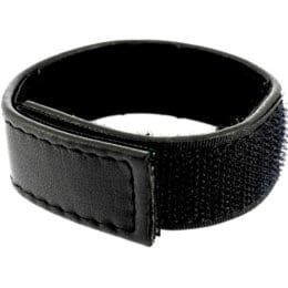 LEATHER BODY - ADJUSTABLE LEATHER STRAP WITH VELCRO FOR PENIS BLACK